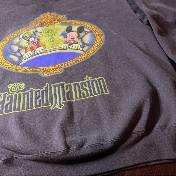 Disney Haunted Mansion Vintage RARE Crewneck Sweater - Black Large Glow in Dark - Picture 6 of 12